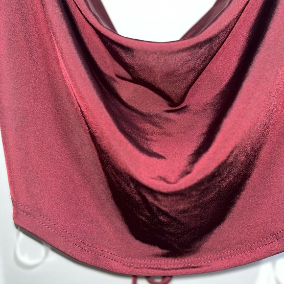 Maroon going out top with diamond studded straps. Tie back. - Picture 3 of 6